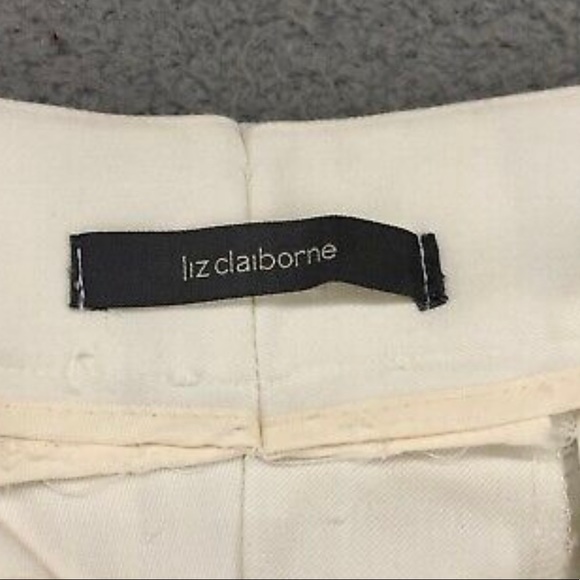 Liz Claiborne Womens Dress Pants Size 12/14? Ivory Straight Leg Hi-Rise Career - Picture 8 of 9
